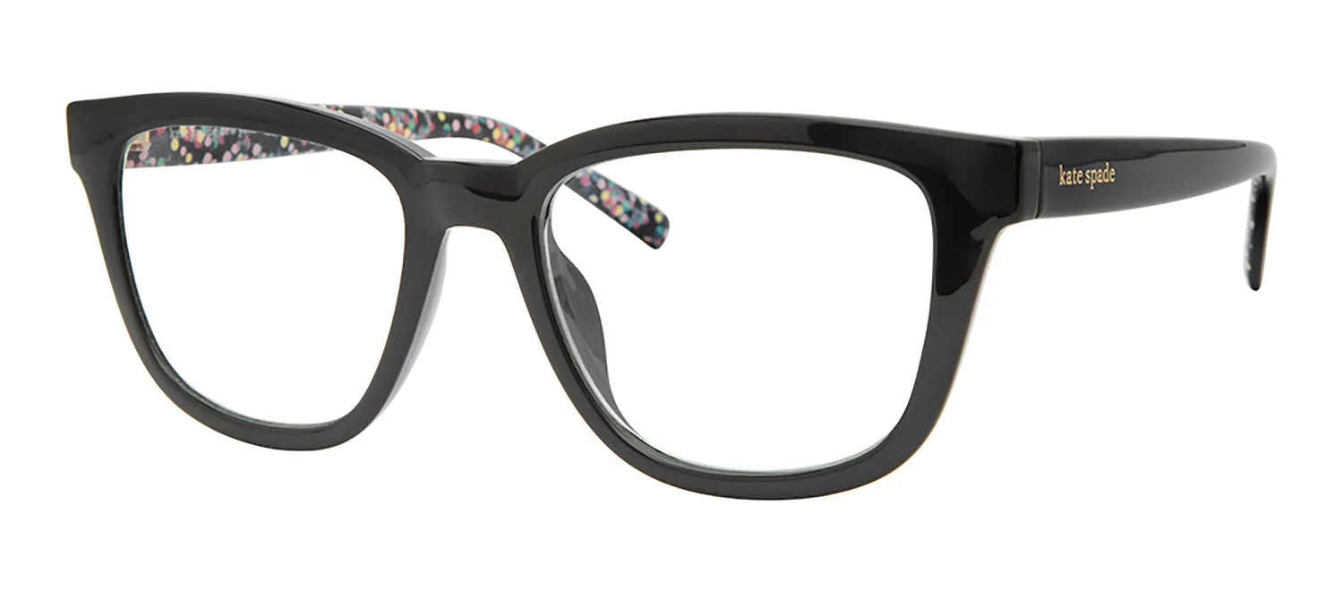 Kate Spade KS Jazelle/BB 807 Square Plastic Black Eyeglasses with Clear Blue Block Coating Lens sold by Gaffos