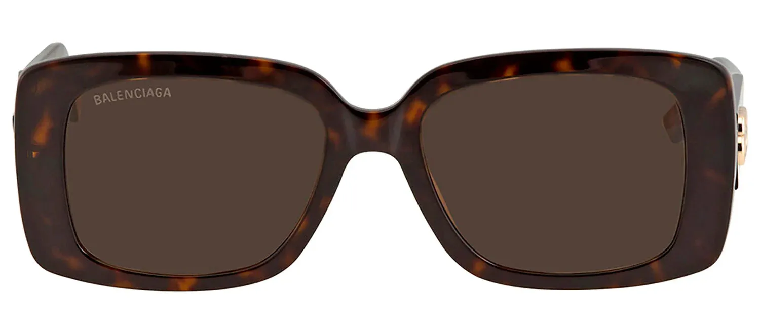 Balenciaga BB 0048S 002 Rectangle Plastic Havana Sunglasses with Brown Lens sold by Gaffos
