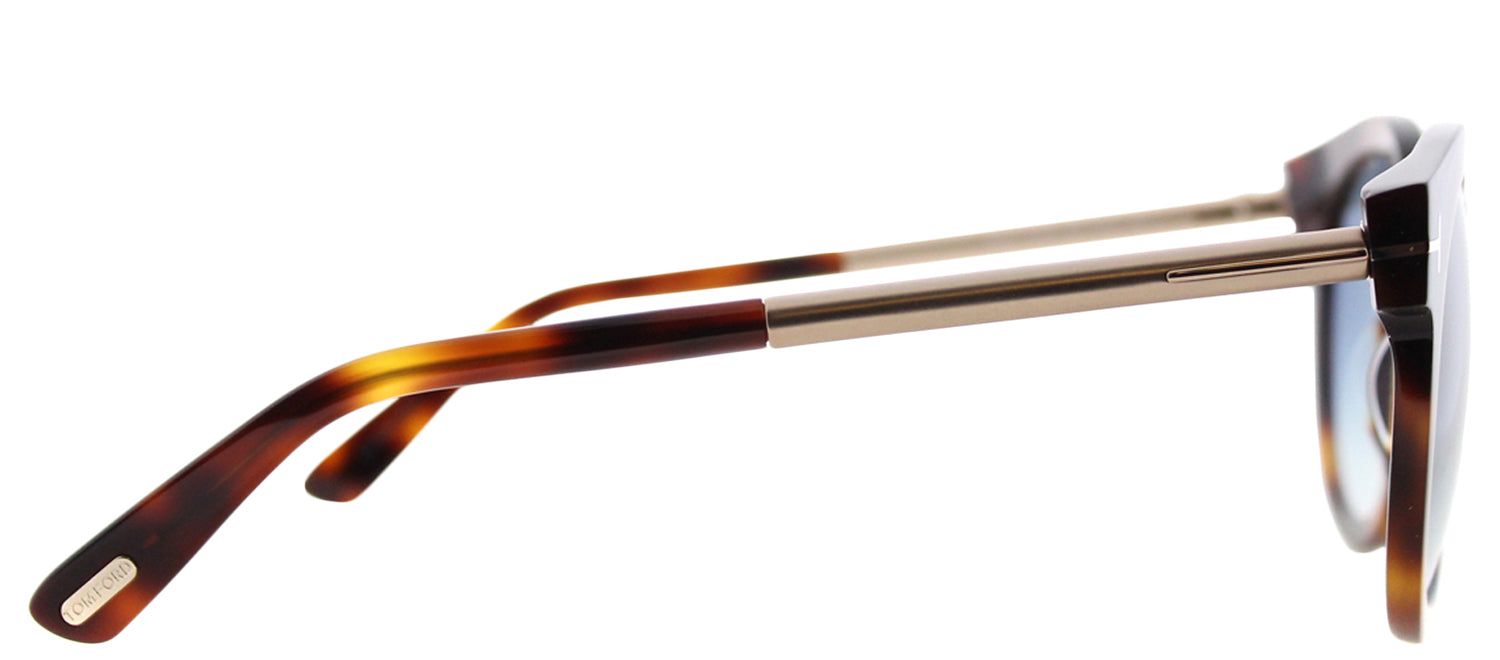 Tom Ford Janina TF 435 52P Round Plastic Tortoise/ Havana Sunglasses with Blue Gradient Lens sold by Gaffos product image thumbnail 3