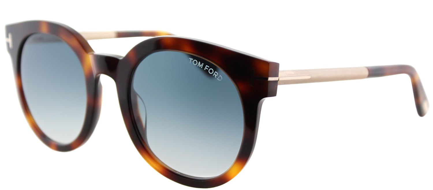 Tom Ford Janina TF 435 52P Round Plastic Tortoise/ Havana Sunglasses with Blue Gradient Lens sold by Gaffos product image thumbnail 2