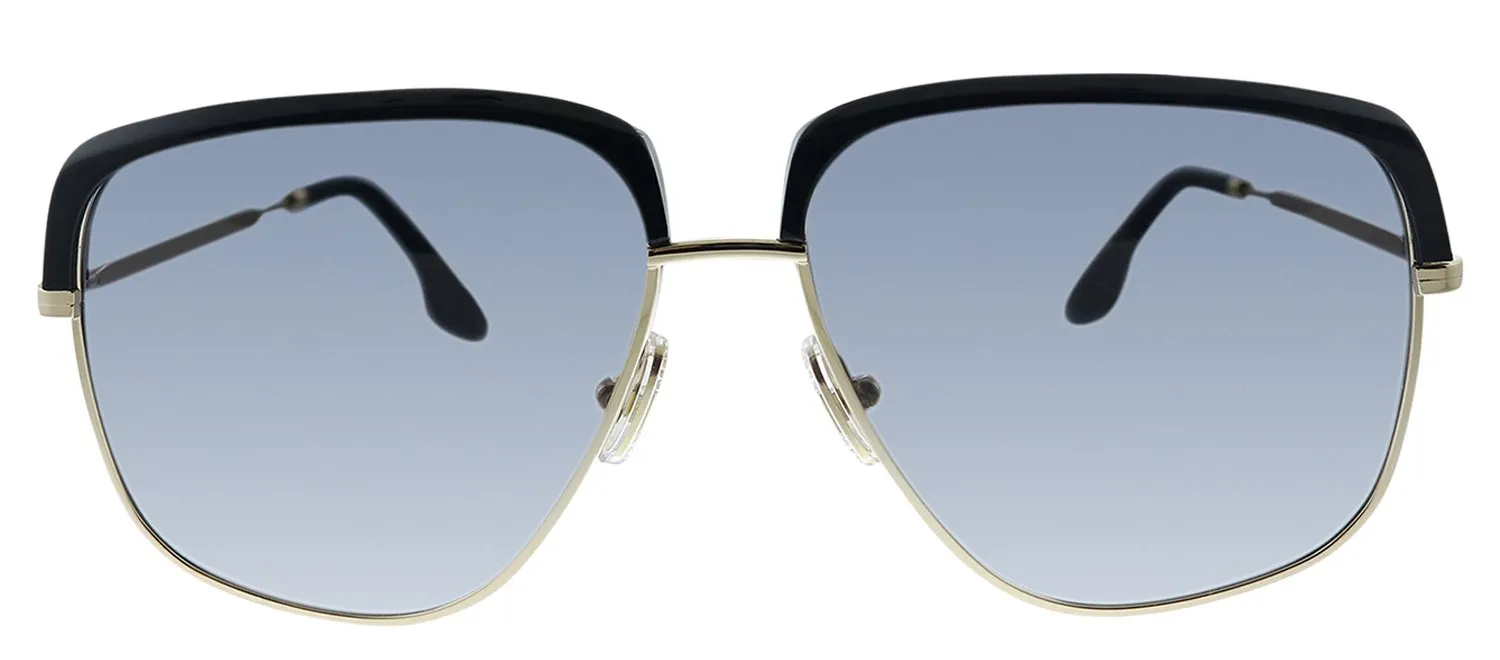 Victoria Beckham VB 201S 717 Square Metal Gold Sunglasses with Grey Gradient Lens sold by Gaffos