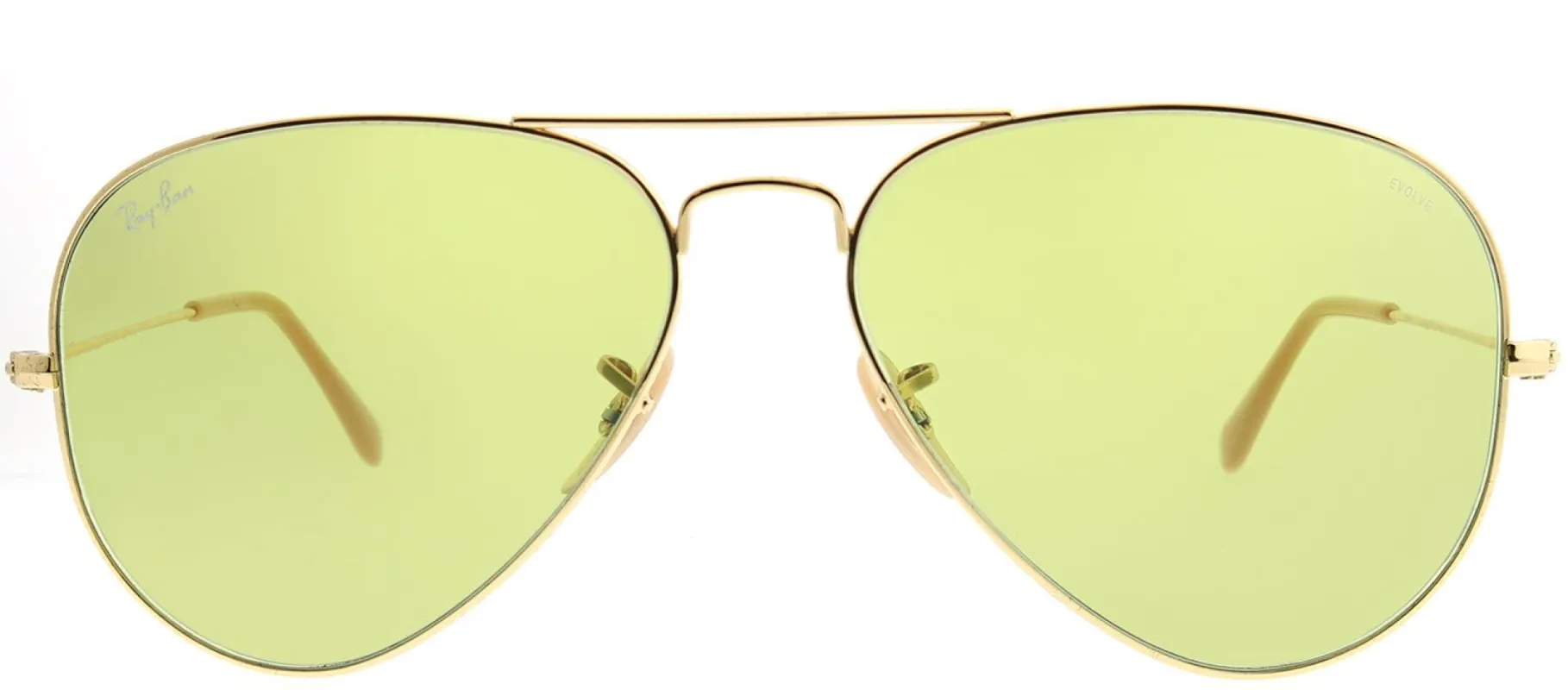 Ray-Ban RB 3025 90644C Aviator Metal Gold Sunglasses with Green Photochromatic Evolve Lens sold by Gaffos