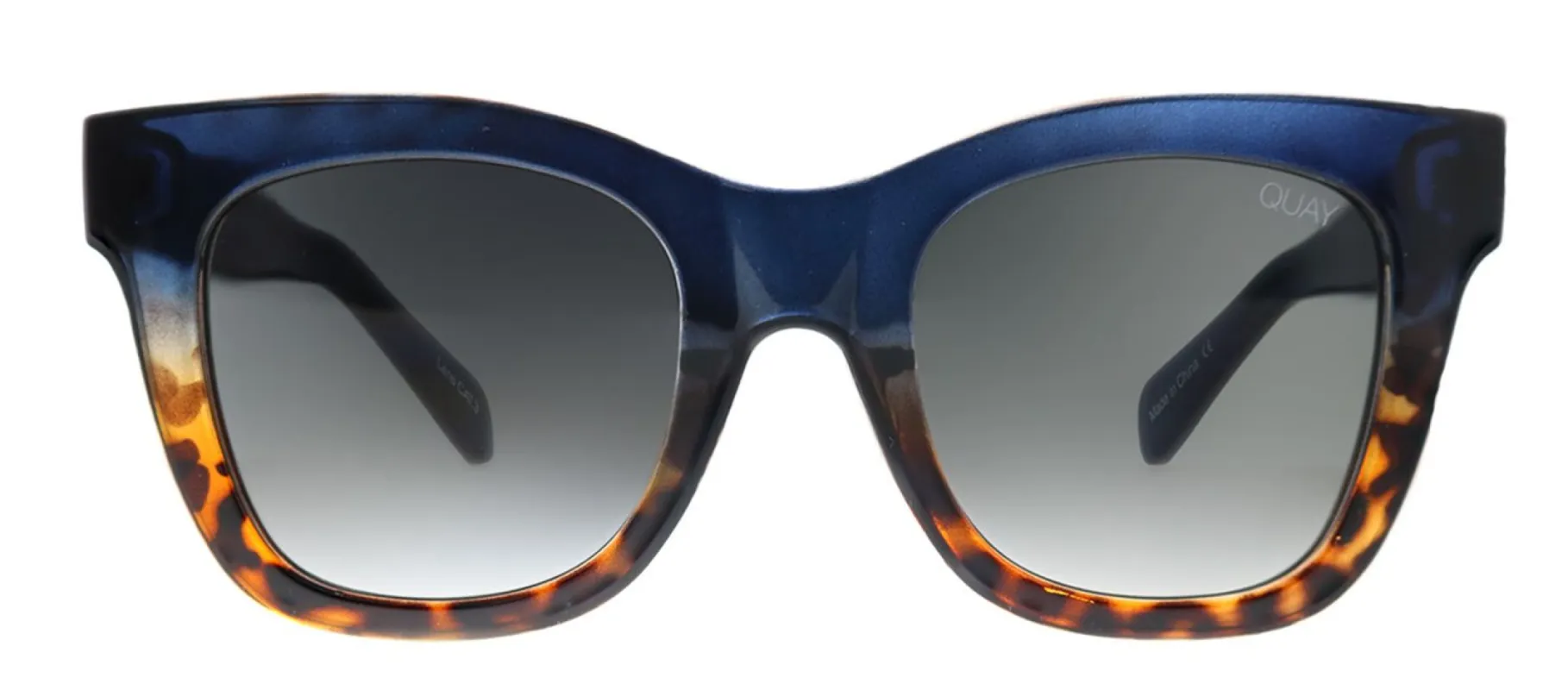 Quay AfterHours Square Plastic Blue Sunglasses with Grey Gradient Lens made by Gaffos