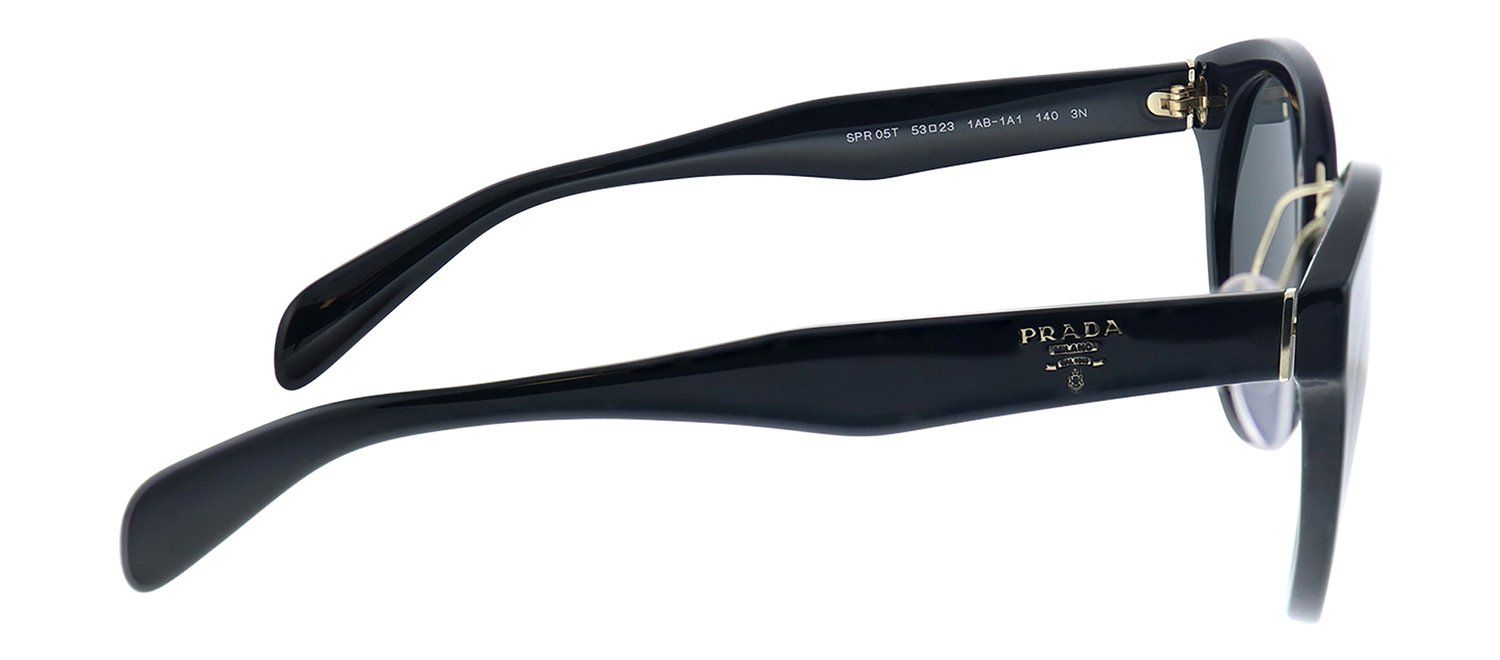 Prada PR 05TS 1AB1A1 Round Plastic Black Sunglasses with Grey Lens sold by Gaffos product image thumbnail 3