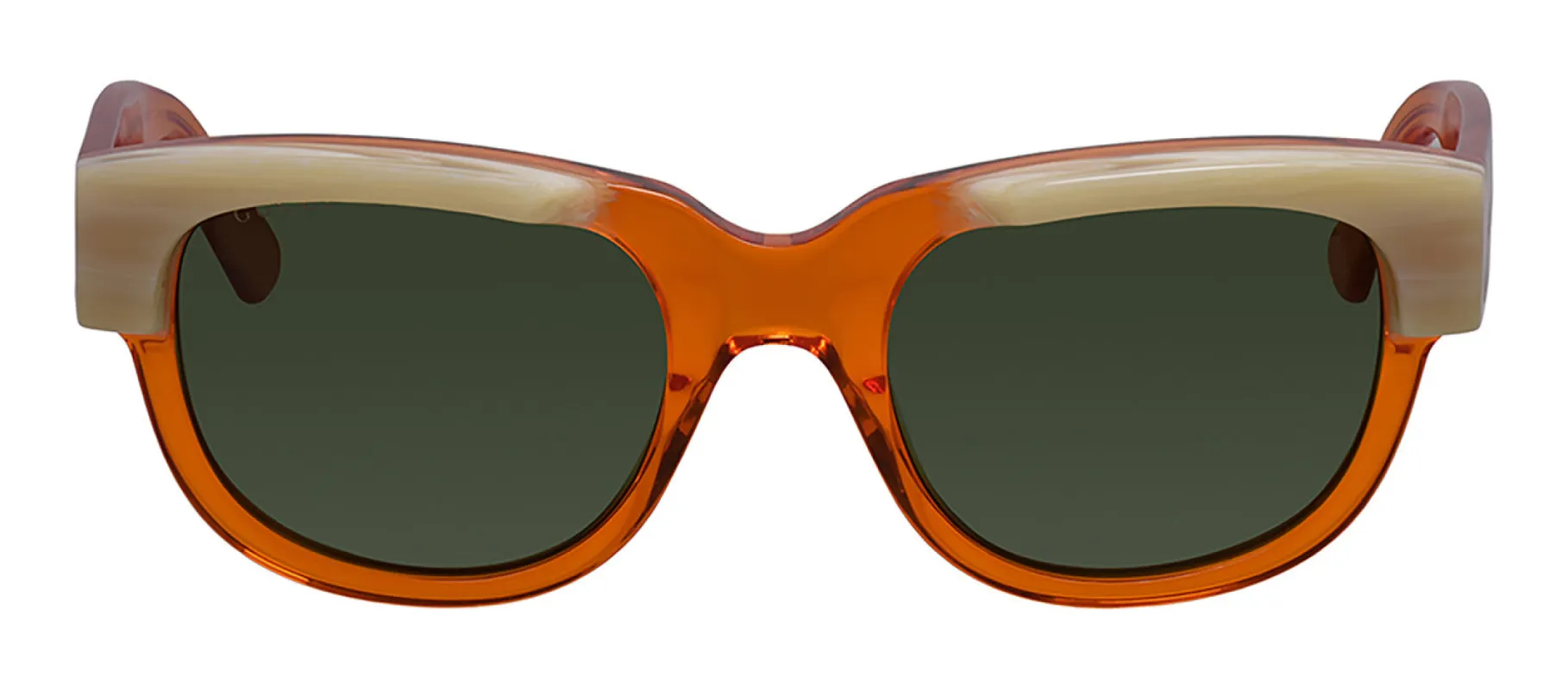 Gucci GG 1165S 003 Round Plastic Transparent Orange Sunglasses with Green Lens sold by Gaffos