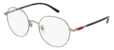 Gucci GUCCI LOGO GG 1349O 001 Round Metal Gunmetal Eyeglasses with Logo Stamped Demo Lenses sold by Gaffos