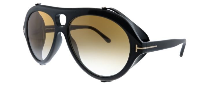 Tom Ford Neughman TF 882 01B Aviator Plastic Black Sunglasses with Orange Gradient Lens sold by Gaffos