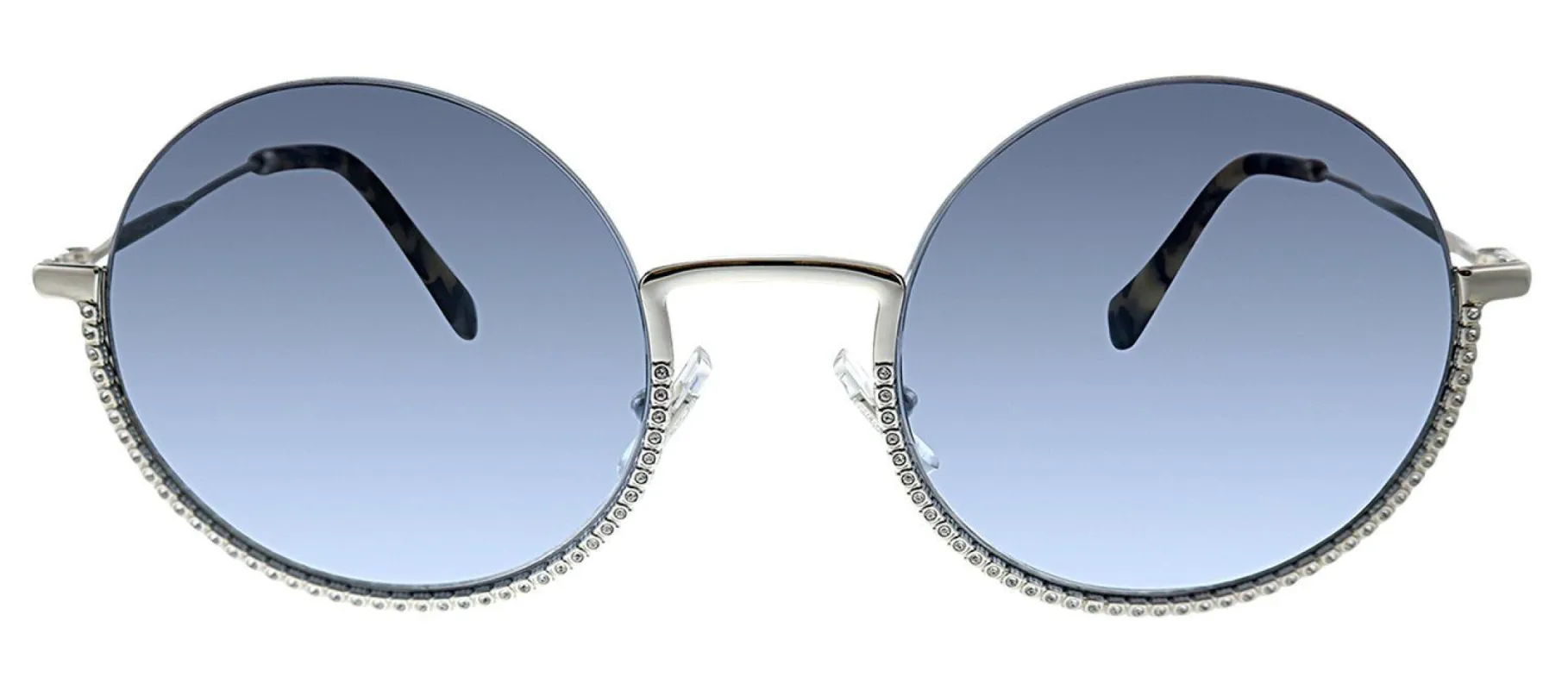 Miu Miu MU 69US 1BC4R2 Round Metal Silver Sunglasses with Blue Gradient Lens sold by Gaffos