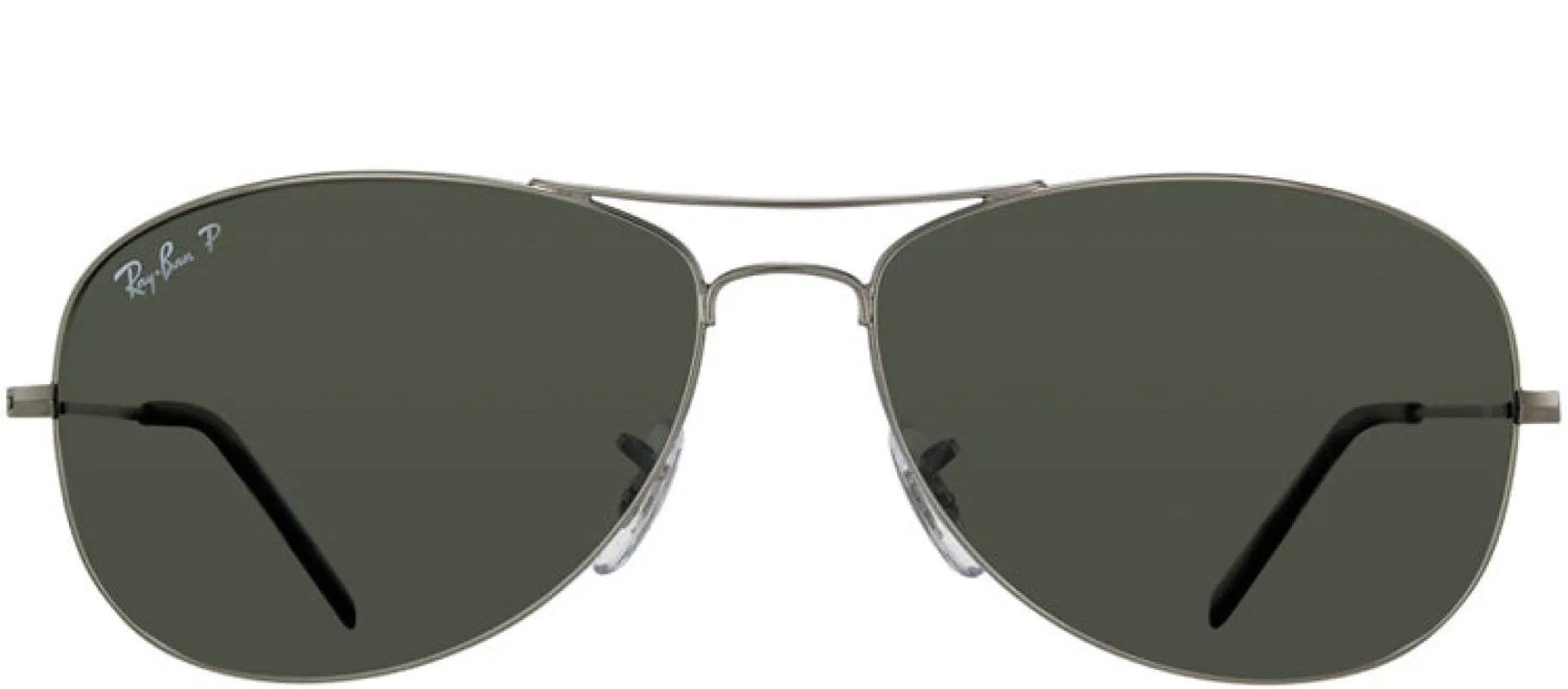 Ray-Ban RB 3362 004/58 Aviator Metal Ruthenium/ Gunmetal Sunglasses with Crystal Green Polarized Lens sold by Gaffos