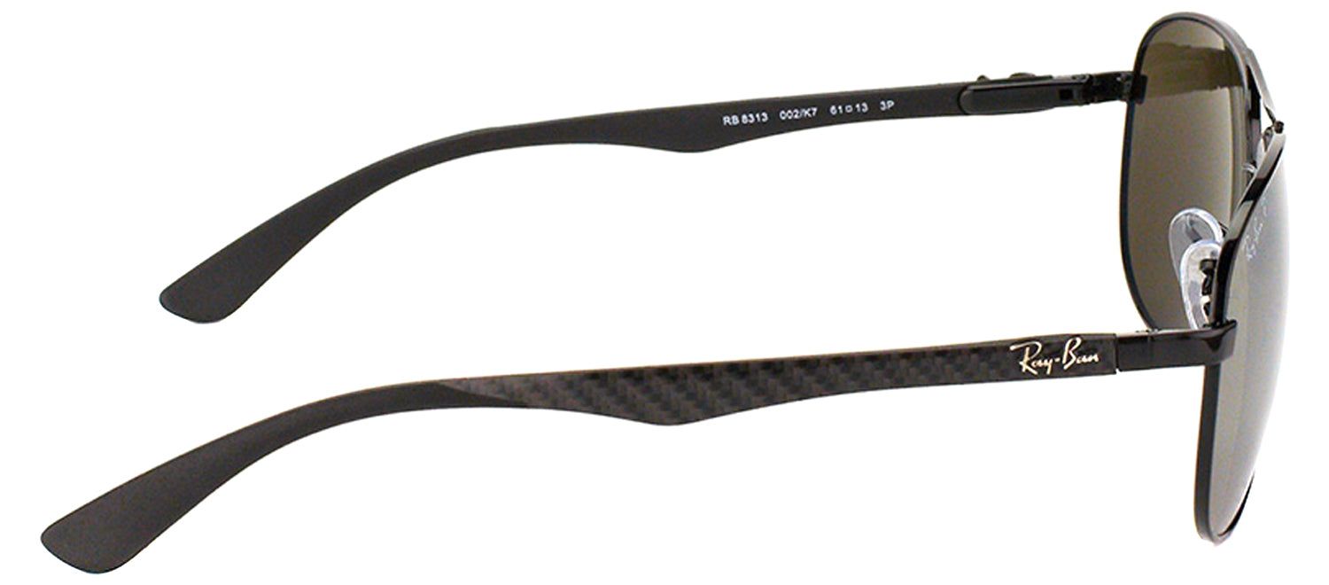 Ray-Ban RB 8313 002/K7 Aviator Metal Black Sunglasses with Grey Polarized Lens sold by Gaffos product image thumbnail 3