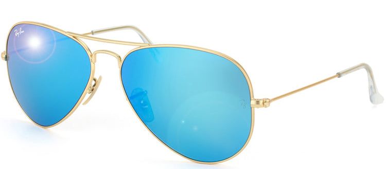 Ray-Ban RB 3025 112/17 Aviator Metal Gold Sunglasses with Blue Mirror Lens sold by Gaffos product image thumbnail 2