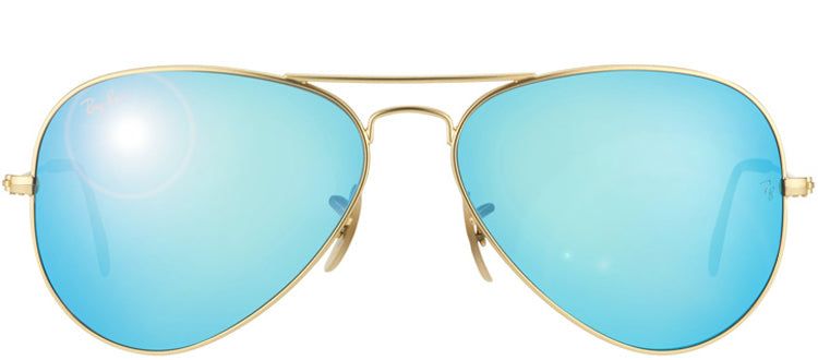 Ray-Ban RB 3025 112/17 Aviator Metal Gold Sunglasses with Blue Mirror Lens sold by Gaffos