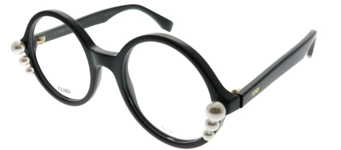 Fendi FF 0298 807 Round Plastic Black Eyeglasses with Demo Lens sold by Gaffos