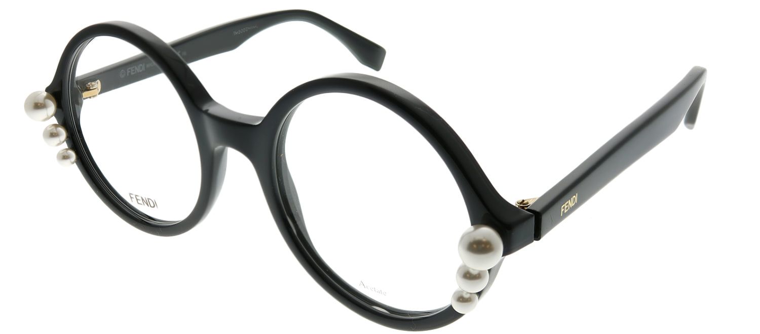 Fendi FF 0298 807 Round Plastic Black Eyeglasses with Demo Lens sold by Gaffos product image thumbnail 2