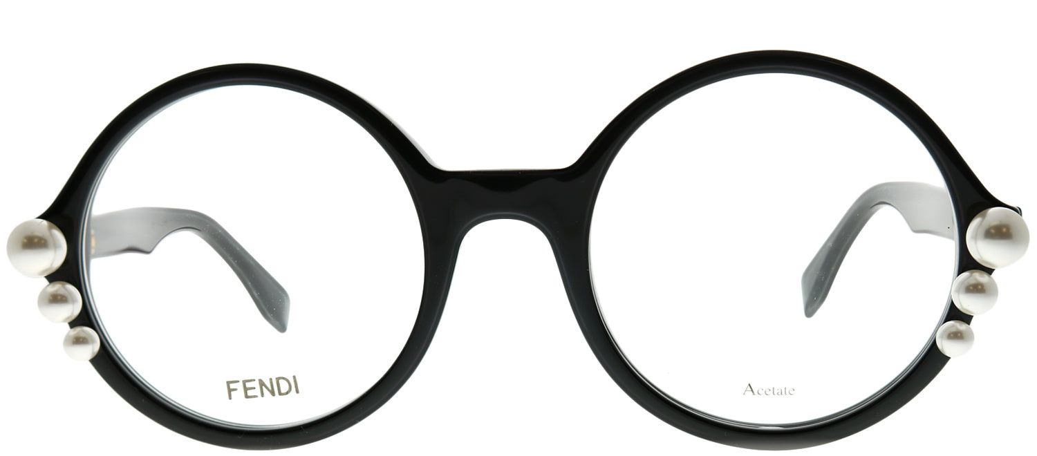 Fendi FF 0298 807 Round Plastic Black Eyeglasses with Demo Lens sold by Gaffos