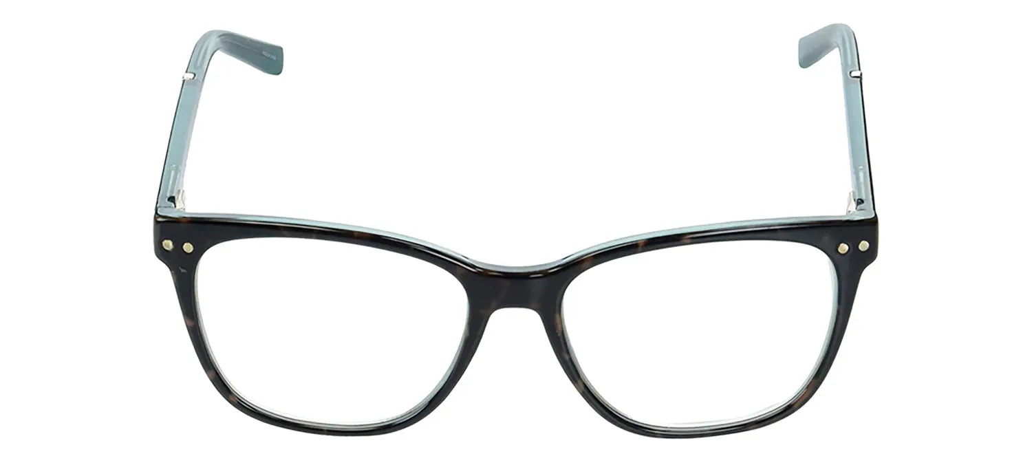 Kate Spade KS Joyanne IPR Square Plastic Havana Readers with Clear Blue Block Lens sold by Gaffos