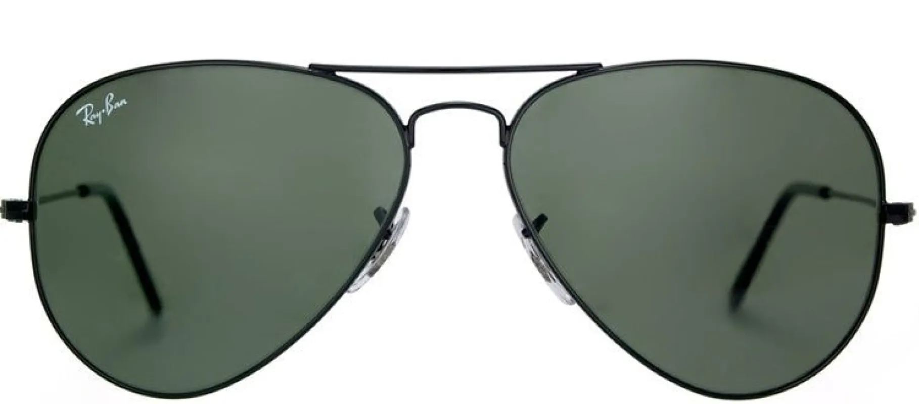 Ray-Ban RB 3025 L2823 Aviator Metal Black Sunglasses with Crystal Green Lens sold by Gaffos