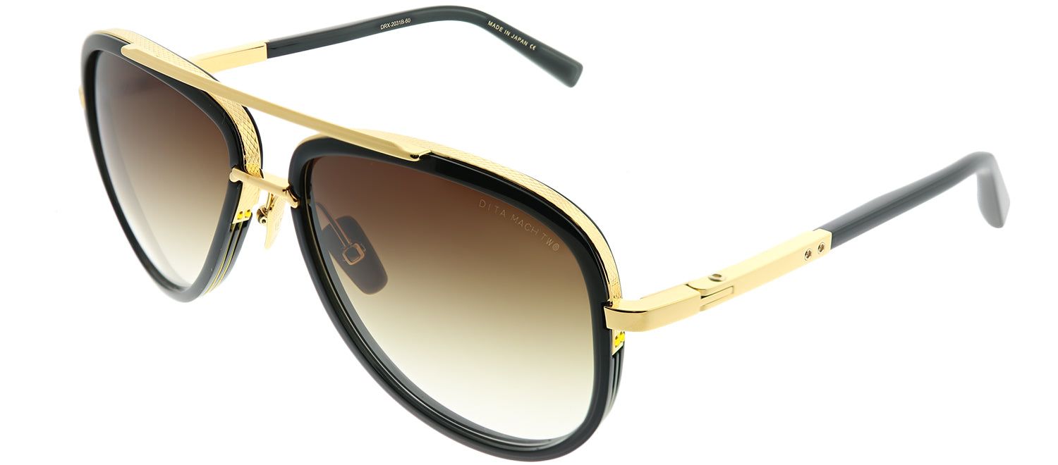 Dita Mach-Two DT DRX-2031B Aviator Plastic Black Sunglasses with Dark Brown Gradient AR Lens sold by Gaffos product image thumbnail 2