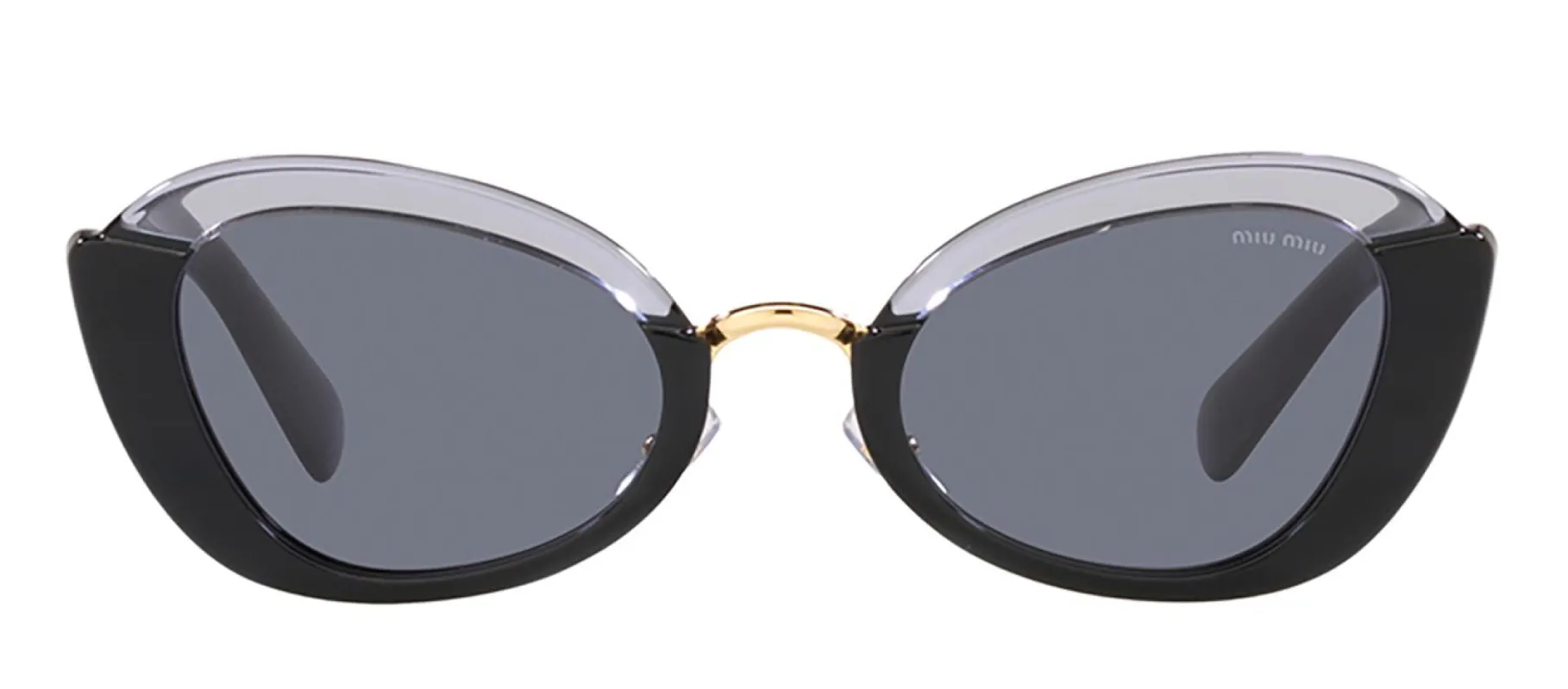 Miu Miu MU 05WS 04X420 Butterfly Plastic Black Sunglasses with Blue Lens sold by Gaffos