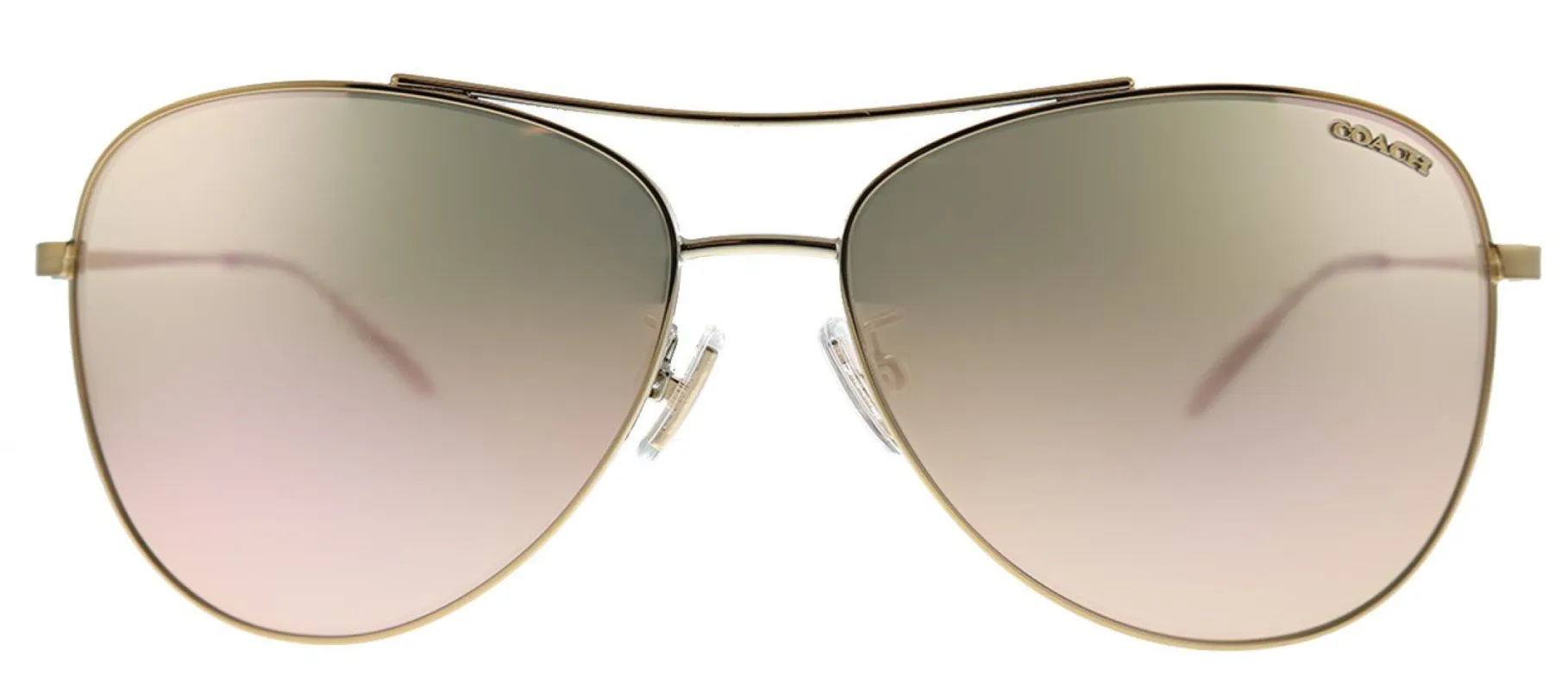 Coach L1013 HC 7079 93317J Aviator Metal Pink Sunglasses with Pink Mirror Lens sold by Gaffos