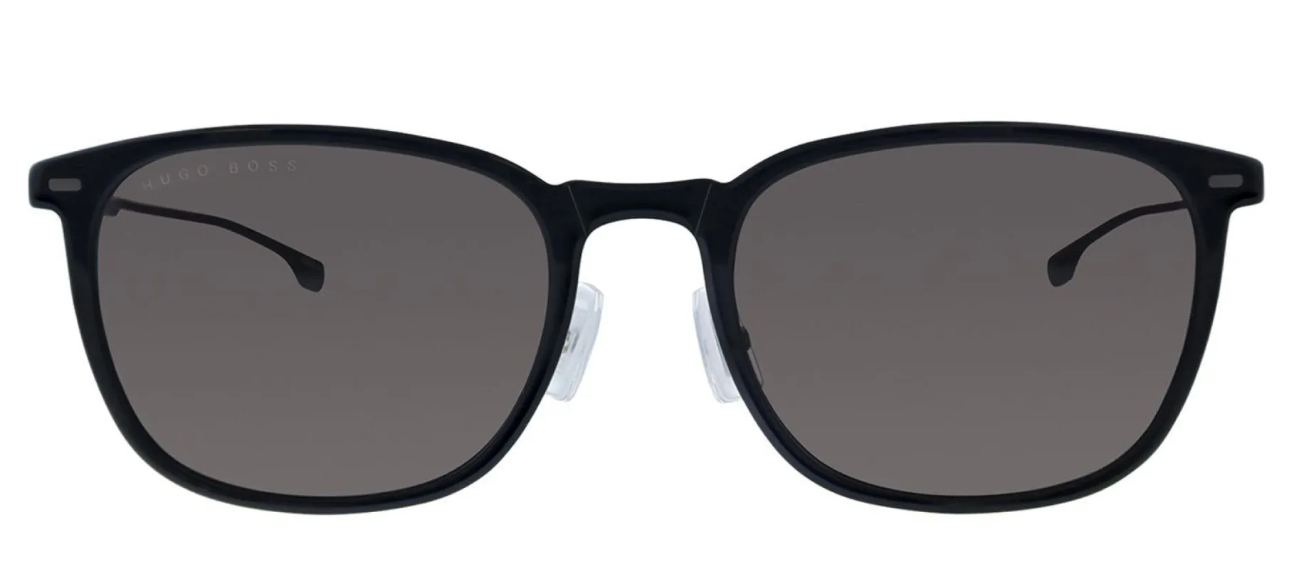 Hugo Boss BOSS 0974/S 807 Square Plastic Black Sunglasses with Grey Lens made by Gaffos