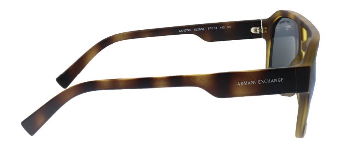 Armani Exchange AX 4074S 802955 Rectangle Plastic Havana Sunglasses with Blue Mirror Lens sold by Gaffos
