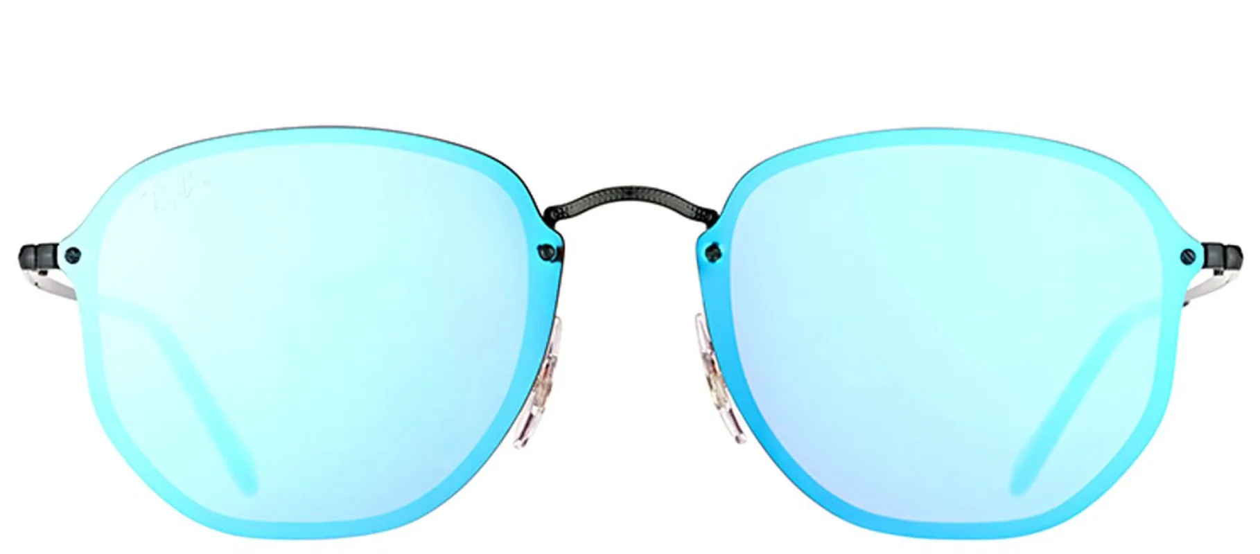 Ray-Ban RB 3579N 153/7V Square Metal Black Sunglasses with Dark Violet Blue Mirror Lens sold by Gaffos