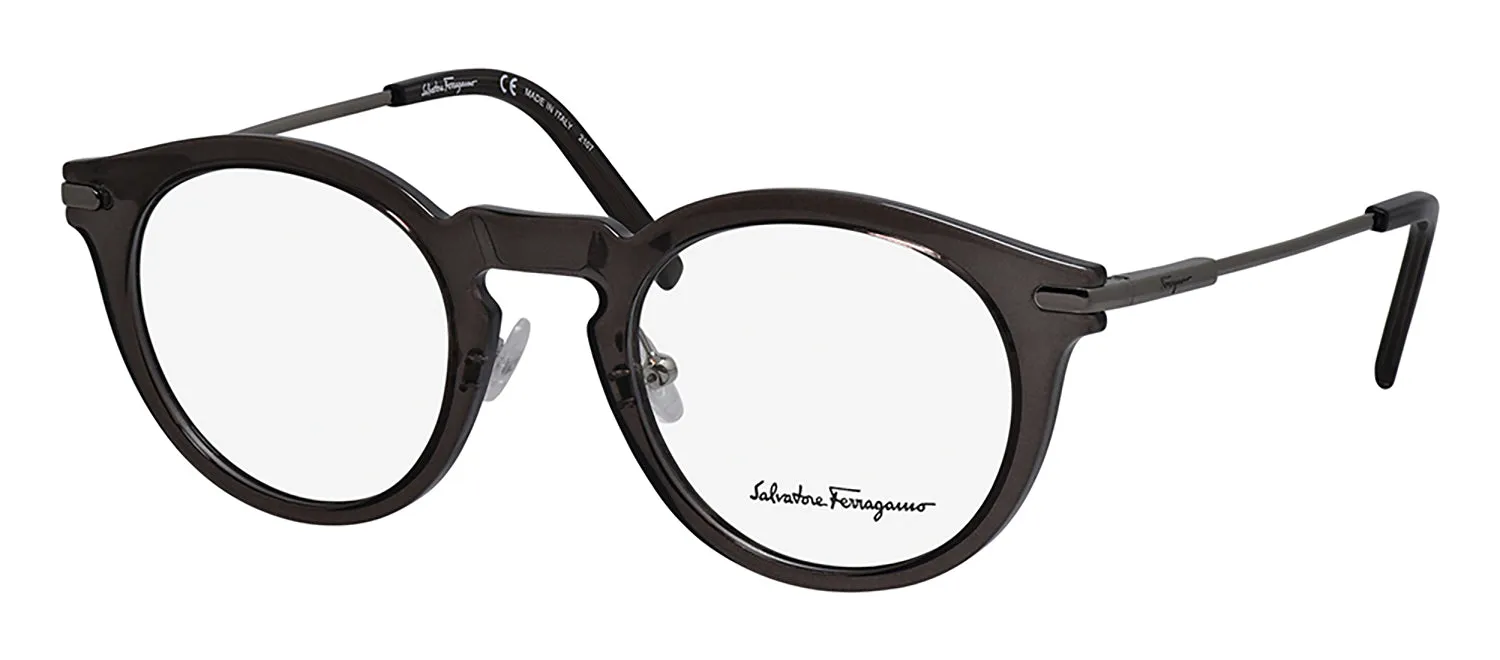 Salvatore Ferragamo SF 2906 033 Round Metal Grey Eyeglasses with Logo Stamped Demo Lenses sold by Gaffos product image thumbnail 2