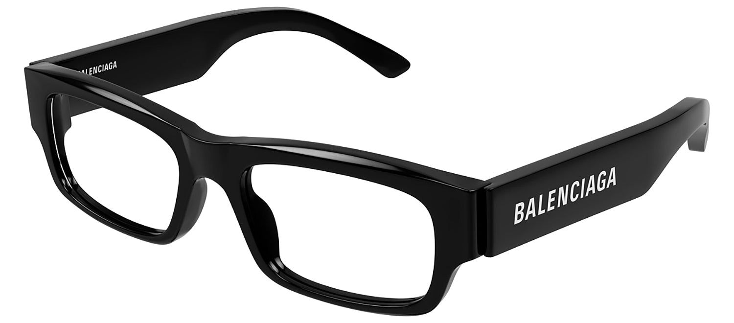 Balenciaga EVERYDAY BB 0265O 001 Rectangle Plastic Black Eyeglasses with Logo Stamped Demo Lenses sold by Gaffos product image thumbnail 2