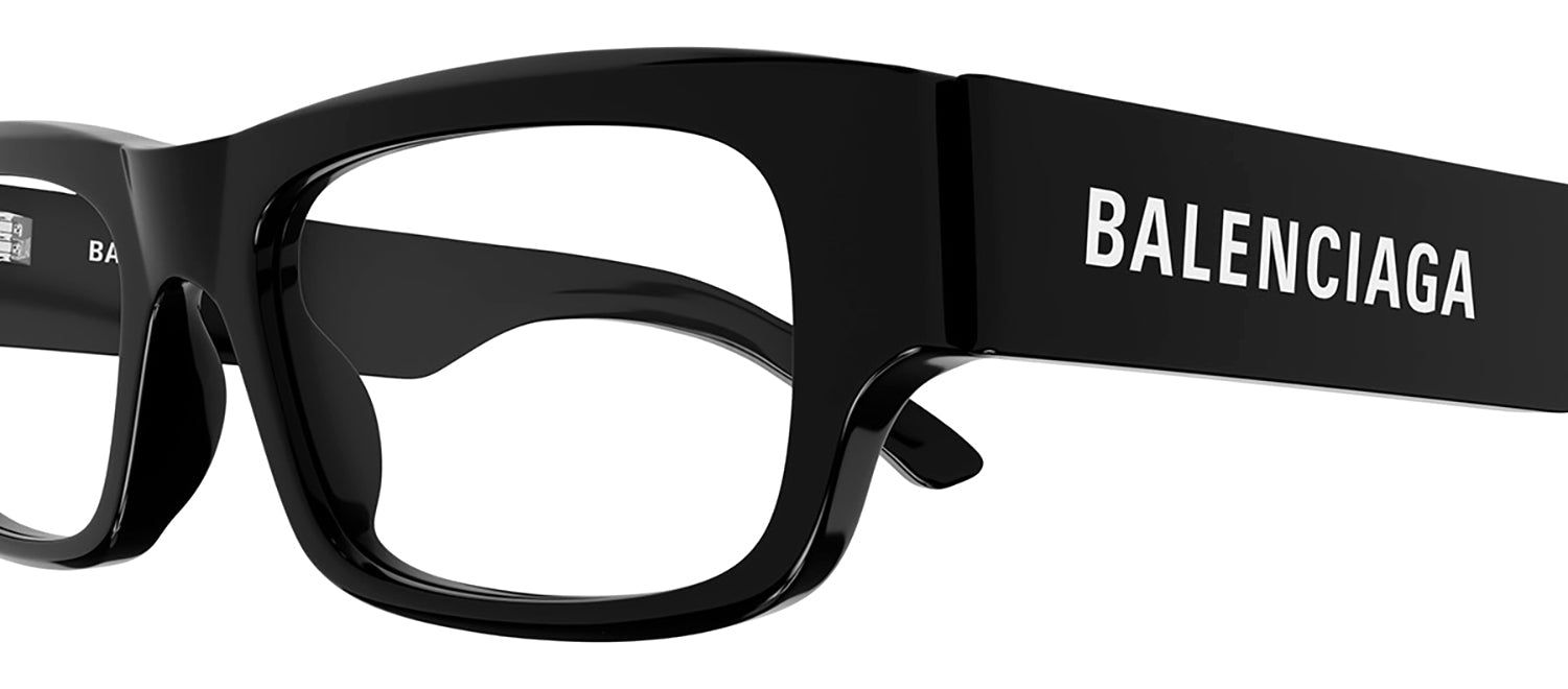 Balenciaga EVERYDAY BB 0265O 001 Rectangle Plastic Black Eyeglasses with Logo Stamped Demo Lenses sold by Gaffos product image thumbnail 3