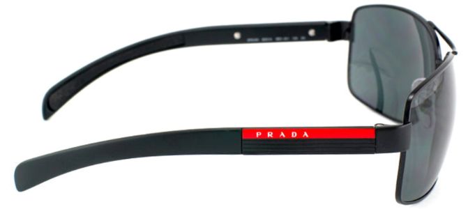 Prada Linea Rossa PS 54IS 1BO1A1 Aviator Metal Black Sunglasses with Grey Lens sold by Gaffos