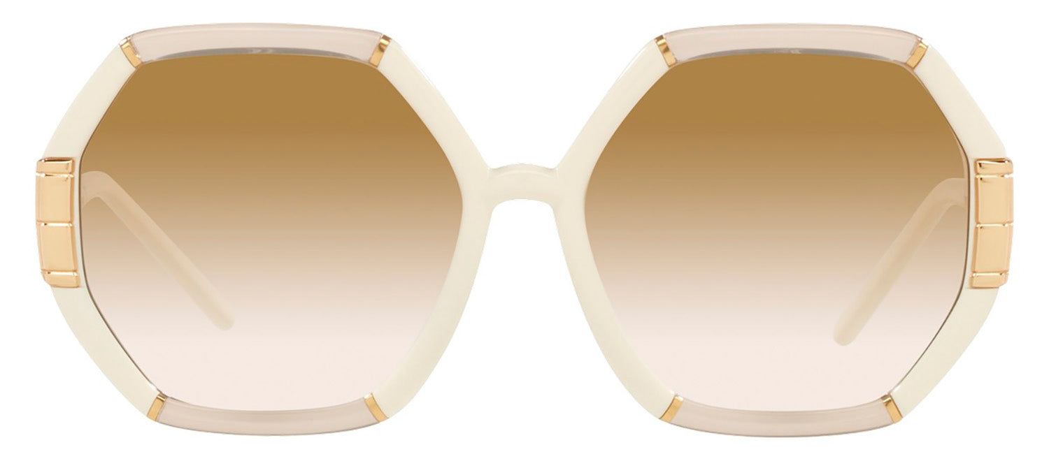 Tory Burch TY 9072U 189912 Geometric Plastic Beige Sunglasses with Brown Gradient Lens sold by Gaffos