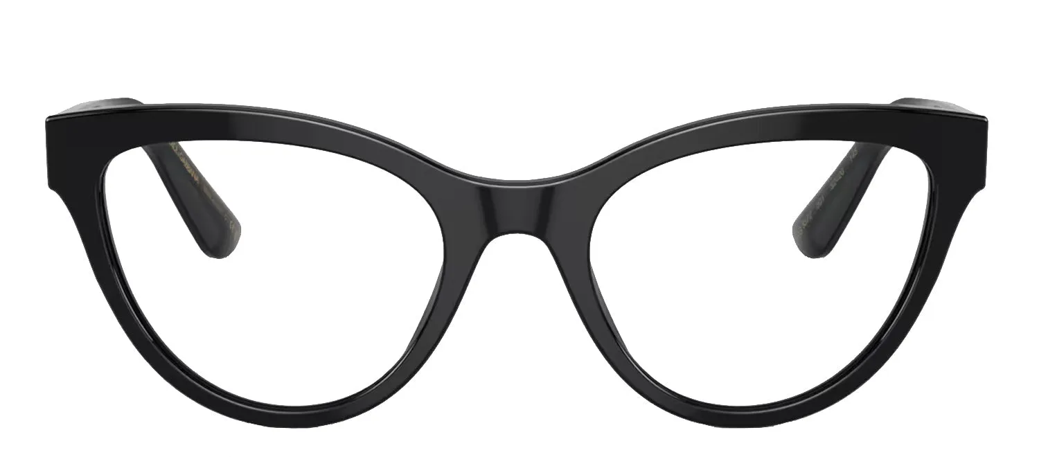Dolce & Gabbana DG 3372 501 Cat-Eye Plastic Black Eyeglasses with Logo Stamped Demo Lenses sold by Gaffos