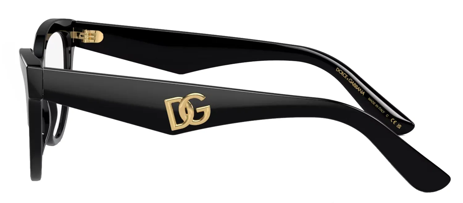 Dolce & Gabbana DG 3372 501 Cat-Eye Plastic Black Eyeglasses with Logo Stamped Demo Lenses sold by Gaffos product image thumbnail 3