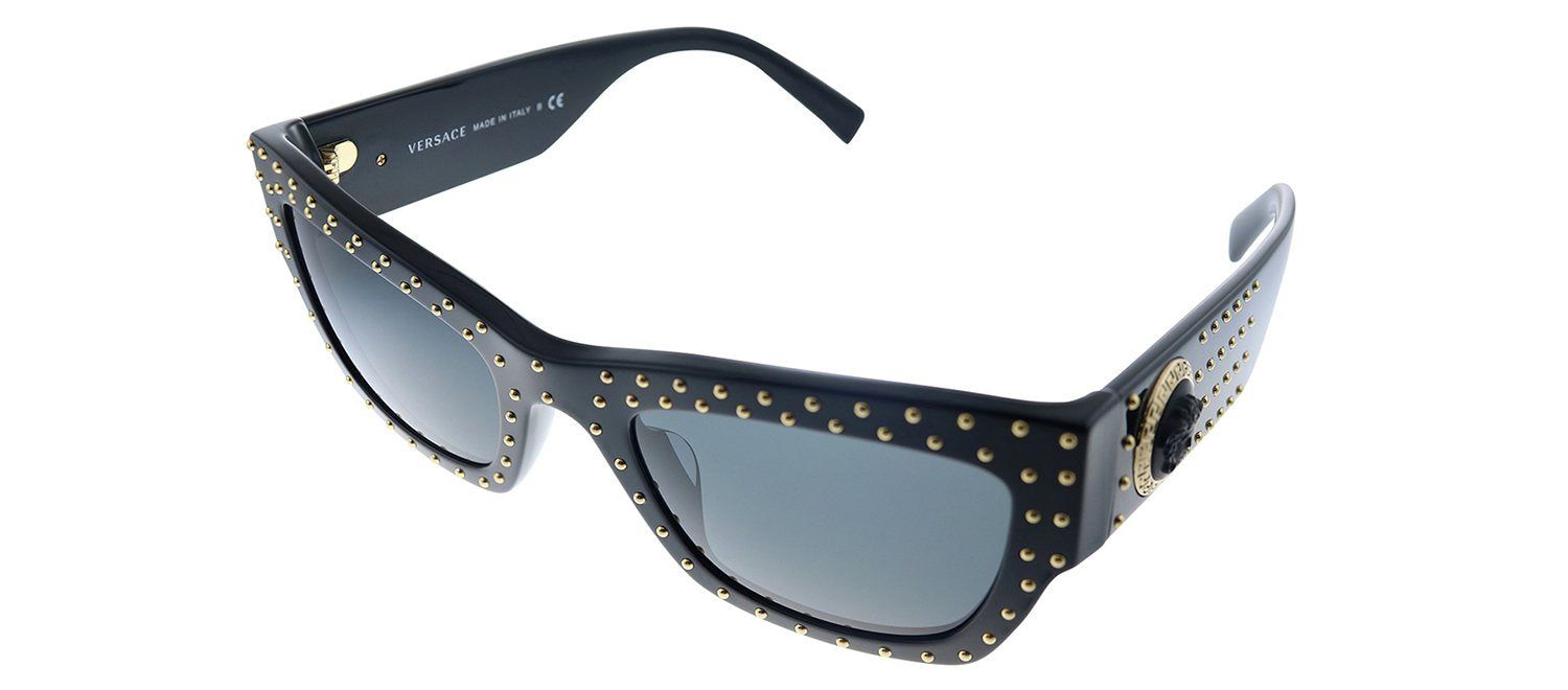 Versace VE 4358A GB1/87 Rectangle Plastic Black/Gold Sunglasses with Grey Lens sold by Gaffos product image thumbnail 2