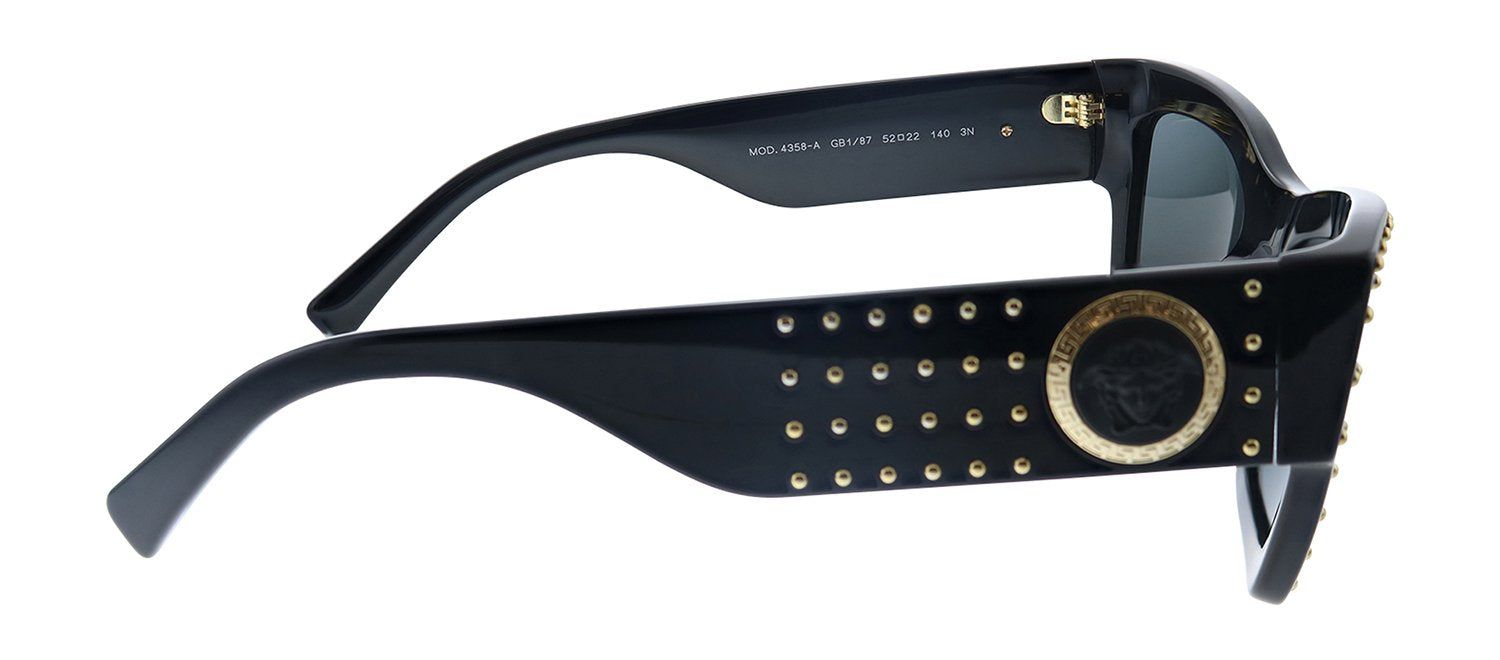 Versace VE 4358A GB1/87 Rectangle Plastic Black/Gold Sunglasses with Grey Lens sold by Gaffos product image thumbnail 3