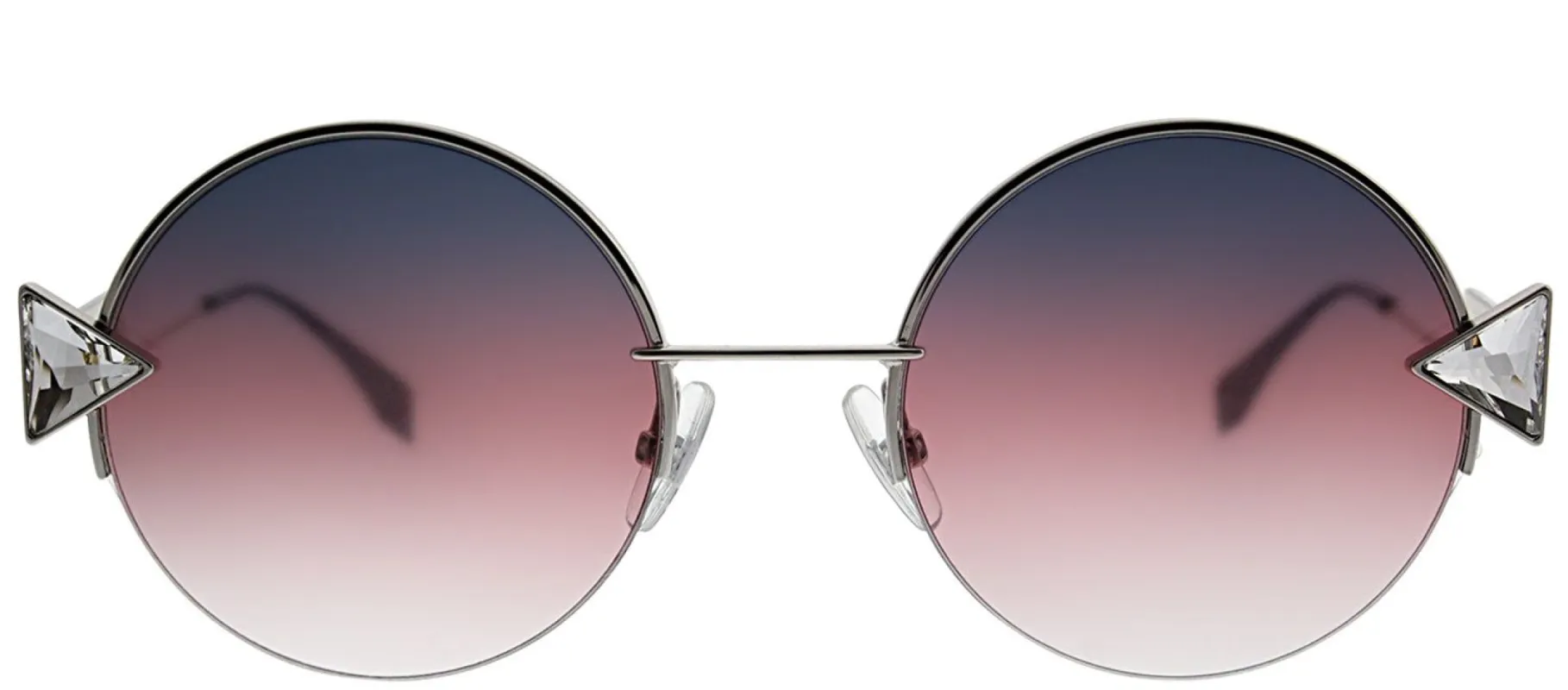 Fendi FF 0243 TJV FF Round Metal Silver Sunglasses with Purple Gradient Lens sold by Gaffos