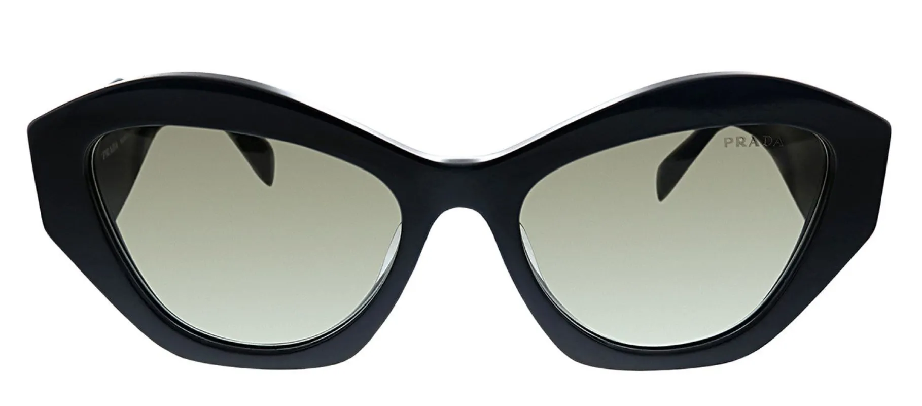 Prada PR 07YSF 1AB0A7 Geometric Plastic Black Sunglasses with Grey Gradient Lens sold by Gaffos