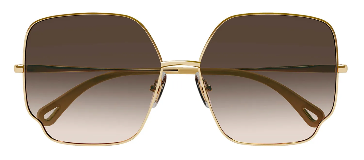 Chloe CH 0092S 005 Square Metal Gold Sunglasses with Brown Gradient Lens sold by Gaffos product image thumbnail 2