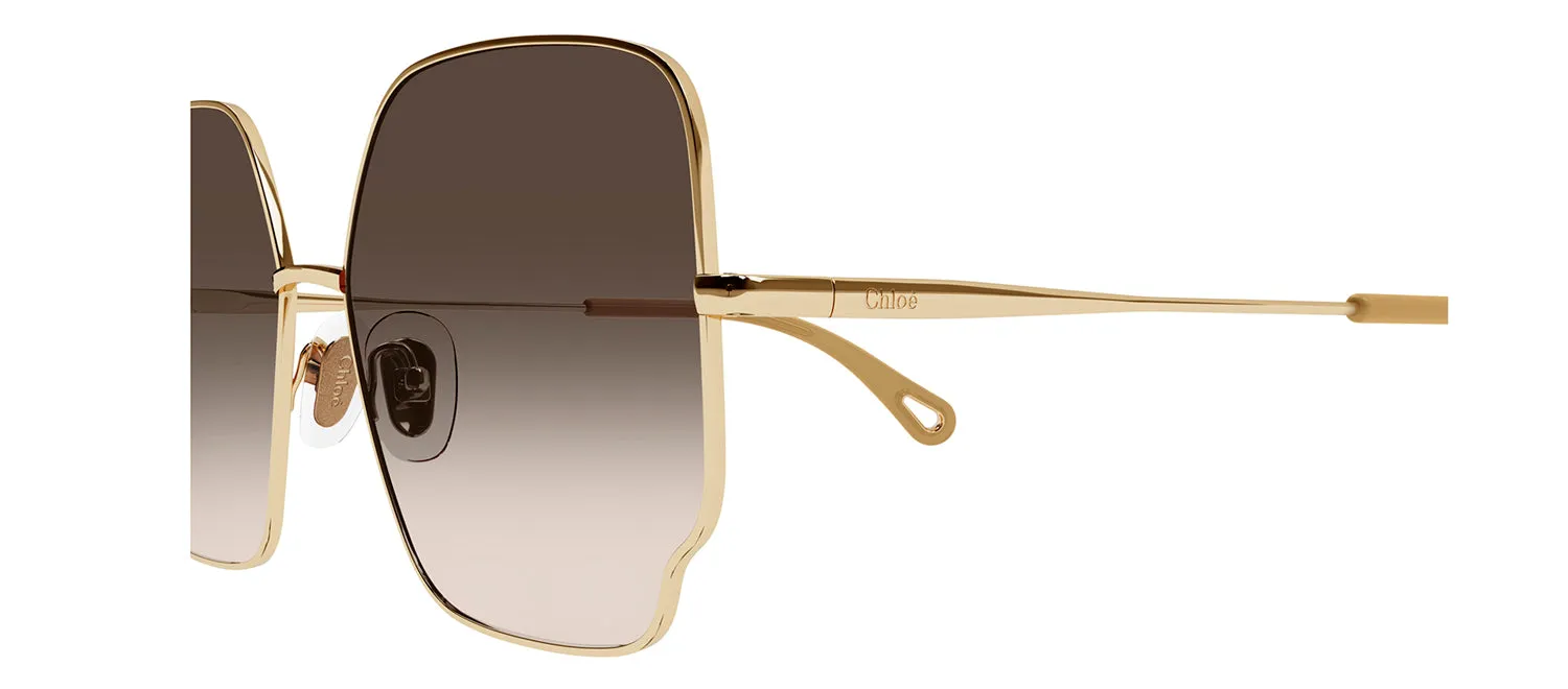 Chloe CH 0092S 005 Square Metal Gold Sunglasses with Brown Gradient Lens sold by Gaffos product image thumbnail 3