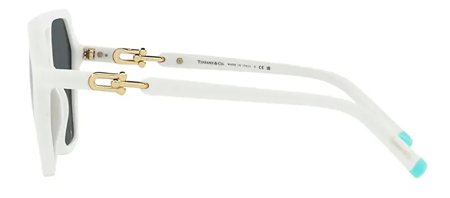 Tiffany & Co. TF 4198 83573F Geometric Plastic White Sunglasses with Grey Lens sold by Gaffos product image thumbnail 3