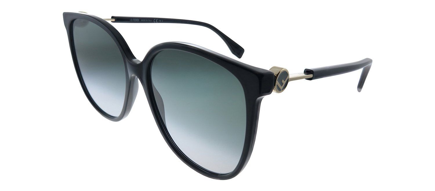 Fendi FF 374/S 807 Round Plastic Black Sunglasses with Grey Polarized Lens sold by Gaffos product image thumbnail 2