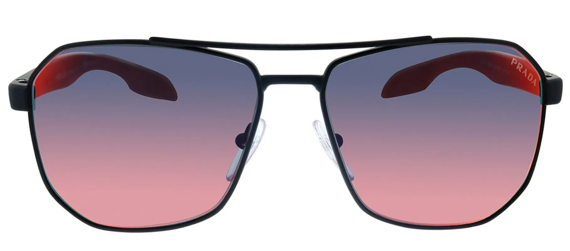 Prada Linea Rossa PS 51VS DG09Q1 Pillow Metal Black Sunglasses with Red Mirror Lens sold by Gaffos