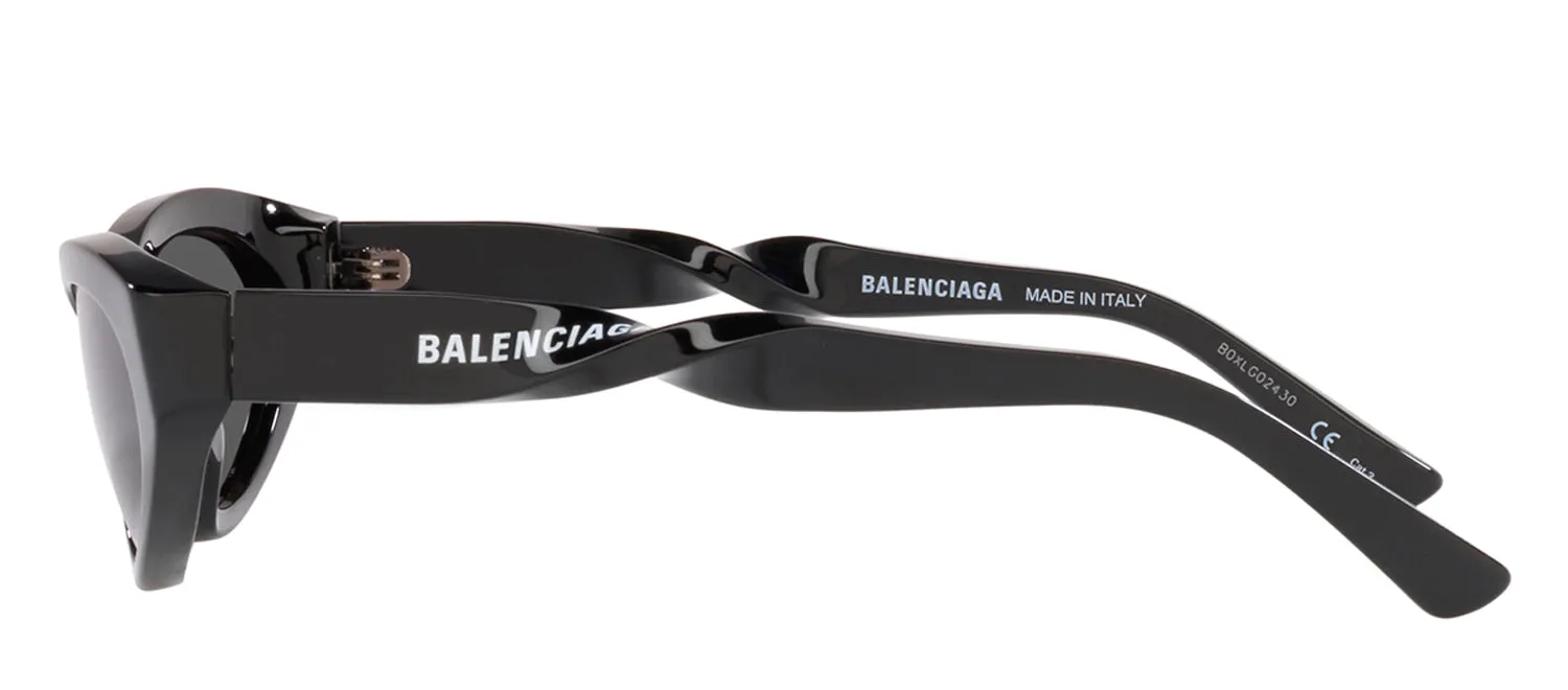 Balenciaga BB 0207S 001 Oval Plastic Black Sunglasses with Grey Lens sold by Gaffos product image thumbnail 3