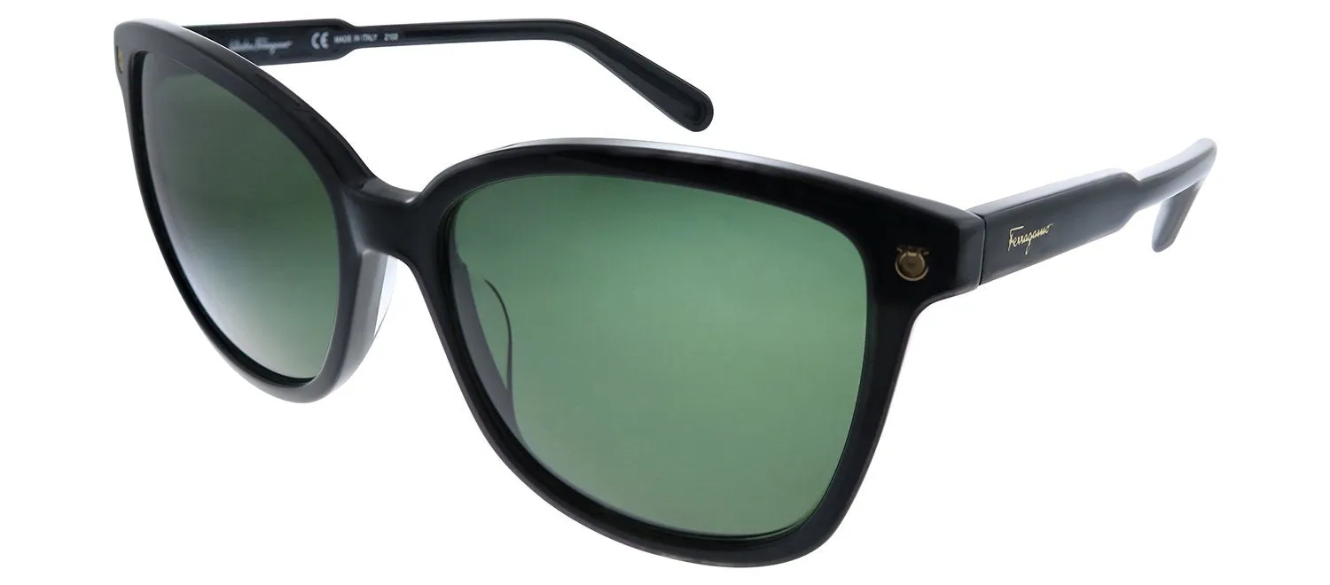 Salvatore Ferragamo SF 815S 001 Square Plastic Black Sunglasses with Green Lens sold by Gaffos product image thumbnail 2