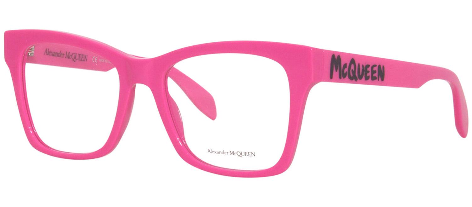 Alexander McQueen AM 0388O 003 Square Plastic Pink Eyeglasses with Logo Stamped Demo Lenses sold by Gaffos product image thumbnail 2
