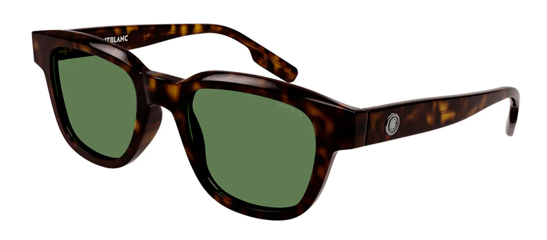 Montblanc MB 0175S 002 Square Plastic Havana Sunglasses with Green Lens sold by Gaffos
