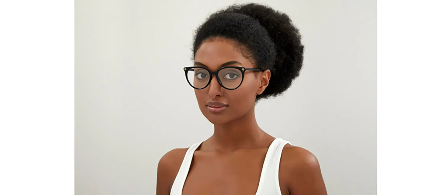 Gucci GG 0093O 001 Cat-Eye Acetate Black Eyeglasses with Demo Lens sold by Gaffos product image thumbnail 2