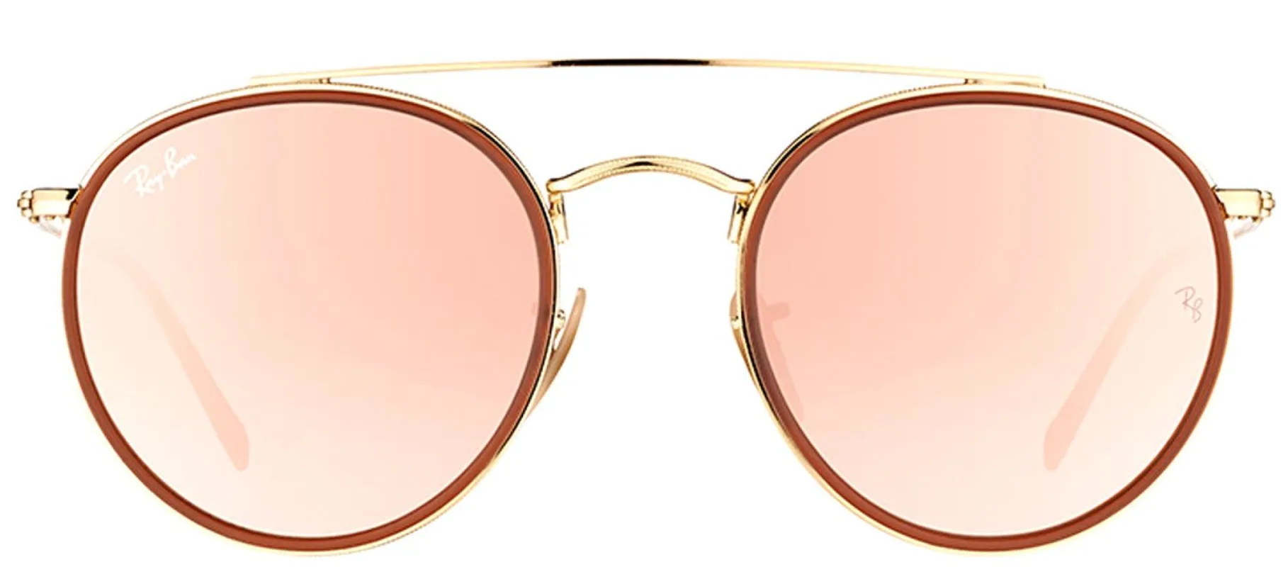 Ray-Ban RB 3647N 001/7O Round Metal Gold Sunglasses with Pink Mirror Lens sold by Gaffos
