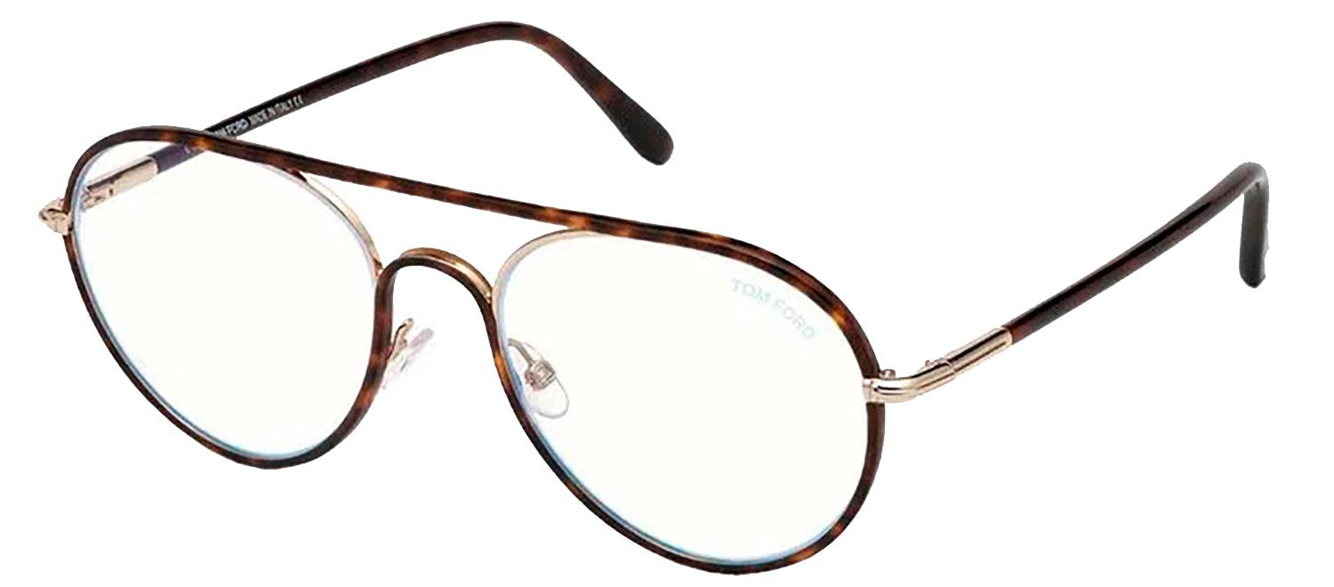 Tom Ford FT 5623-B 052 Aviator Metal Havana Eyeglasses with Logo Stamped Demo Lenses Lens sold by Gaffos product image thumbnail 2